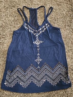 No Boundaries Navy Embellished Racerback Camisole